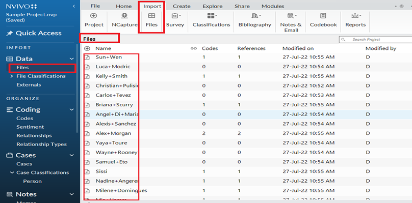 Nvivo importing data