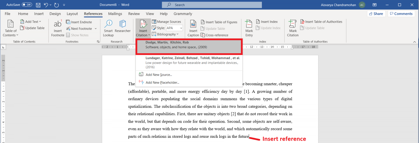 Guide to IEEE Referencing Using MS Word